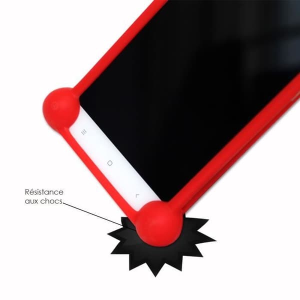 Super Pack för Realme C15 Qualcomm Shockproof Bumper Case för + 1 MAXIMAL Hårdhet Skyddande härdat glas - RÖD