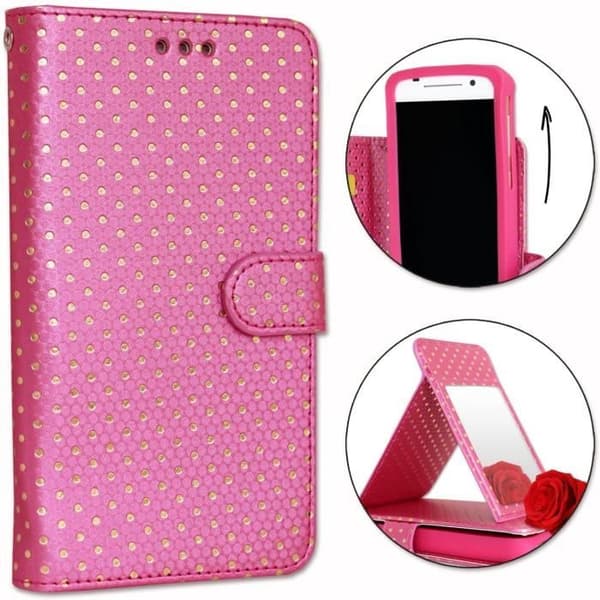 Smartphonefodral - PH26® - Xiaomi Redmi 9 Power - Ekoskinn - Korthållare - Spegel