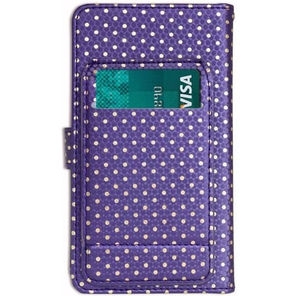 Fodral för Xiaomi Redmi Note 9 5G - PH26® - Ekoleder - Lila - Kortfickor - Spegel