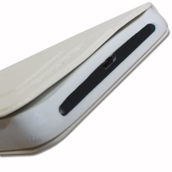 Super Pack Cover för Asus Zenfone Max Plus (M2) Extra Slim 2 Eco-läderfönster + 3 högtransparens skyddsglasögon VIT