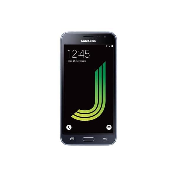 Samsung Galaxy J3 J300 Dedikerat svart foliofodral med fönster i läderlook och synliga sömmar av PH26®