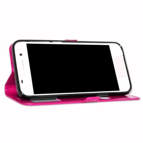 Telefonfodral - SONY - Xperia E5 - Syntetiskt läder - Rosa - Folio med fönster