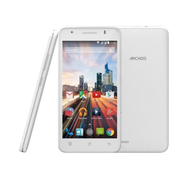 Archos 50 c Helium Svart foliofodral med fönster i läderlook och synliga sömmar av PH26®