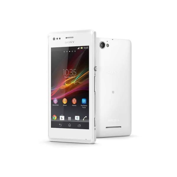 SONY XPERIA M Dedikerad svart foliofodral med fönster i läderlook och synliga sömmar av PH26®