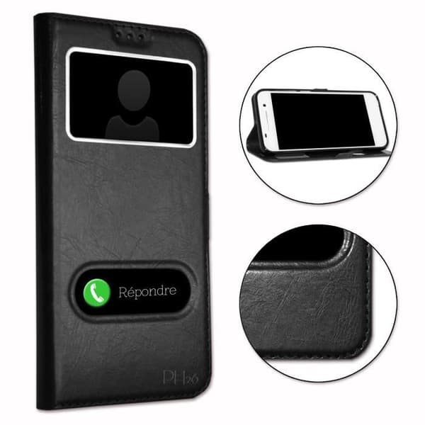 Cover - ASUS - ZENFONE GO 5.0 ZB500KL - Konstläder - Folio med fönster - Magnetisk