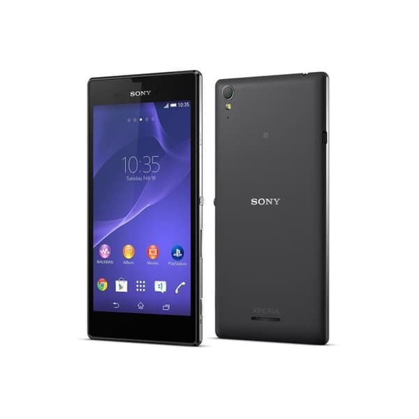 SONY XPERIA T3 Specifik svart foliofodral med fönster i läderlook och synliga sömmar av PH26®