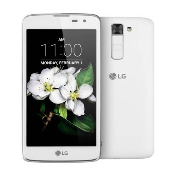 LG K7 Dedikerat svart folioskydd med läderliknande fönster med synliga sömmar av PH26®