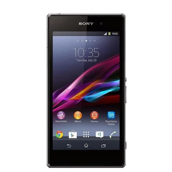 SONY XPERIA Z1 COMPACT Svart foliofodral med fönster i konstläder och synliga sömmar av PH26®