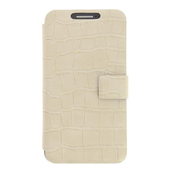 WIKO U Feel Prime kvalitetsbeige plånboksfodral i krokodilstil i PU-läder från PH26®