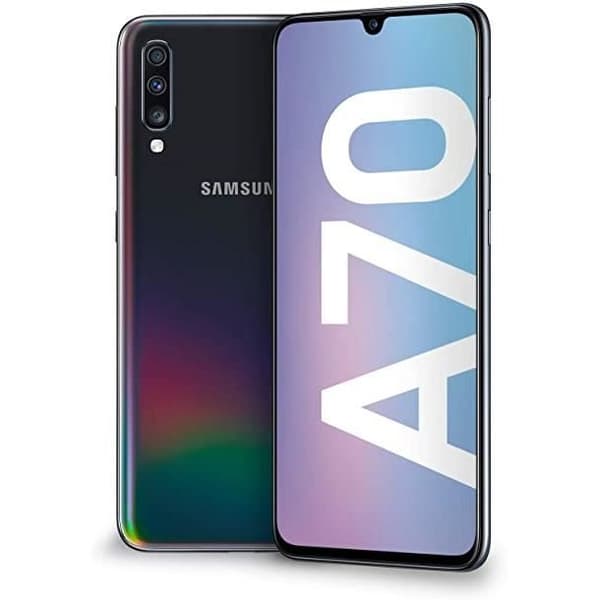 Coque Extra Slim - SVART - Samsung Galaxy A70 - Syntetiskt läder - Semihård - Magnetisk