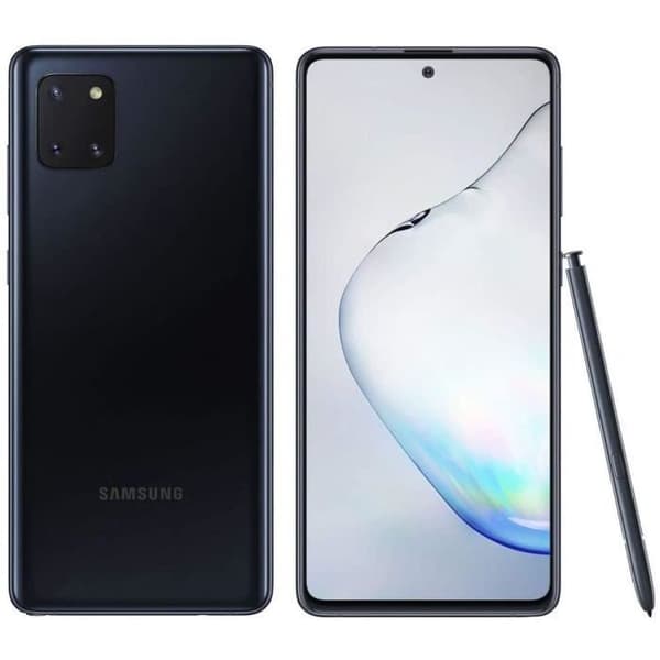 Fodral till Samsung Galaxy Note 10 Lite - SVART - Ekologiskt läder - Extra smalt - Halvstyvt - Magnetisk