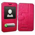 Miniatyrbild 2 av 4: Super Pack-fodral för Samsung Galaxy Xcover Pro Extra Slim 2 Windows Eco Leather + High Transparency Tempered Glass FUSHIA PINK