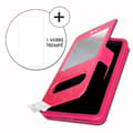Miniatyrbild 1 av 4: Super Pack-fodral för Samsung Galaxy Xcover Pro Extra Slim 2 Windows Eco Leather + High Transparency Tempered Glass FUSHIA PINK