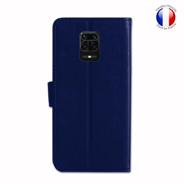 Plånboksfodral dedikerat till Xiaomi Redmi Note 9s med magnetisk flik, kortlagring och videostöd - Blå