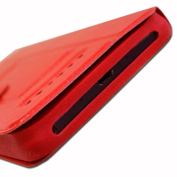 Super Pack-fodral för Xiaomi Mi 10 Pro Extra Slim 2 Eco-läderfönster + 2 skyddsglasögon med hög genomskinlighet RÖDA