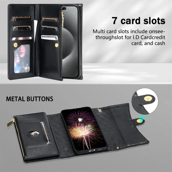SKALO Samsung A55 5G Evelope Clutch 8-Lokeroa - Musta