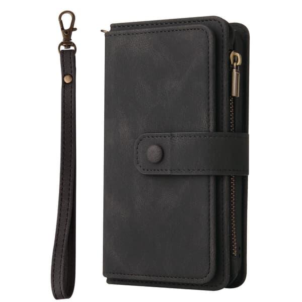 SKALO Samsung A55 5G Big Wallet 17-lokeroa Lompakkokotelo - Musta