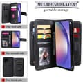 Pikkukuva 10 / 11: SKALO Samsung A55 5G 10-lokeroa Lompakkokotelo - Musta