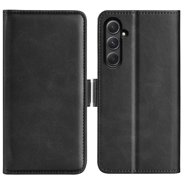 SKALO Samsung A55 5G Premium Wallet Lompakkokotelo - Musta