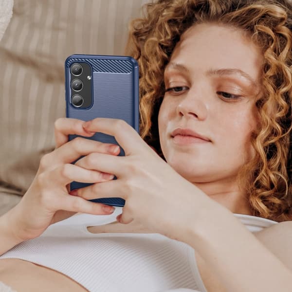 SKALO Samsung A55 5G Armor Carbon Stødsikker TPU-cover