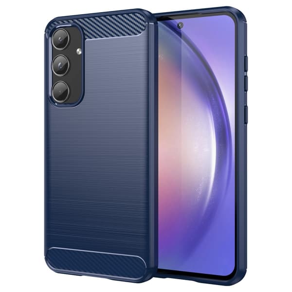 SKALO Samsung A55 5G Armor Carbon Stødsikker TPU-cover Blå