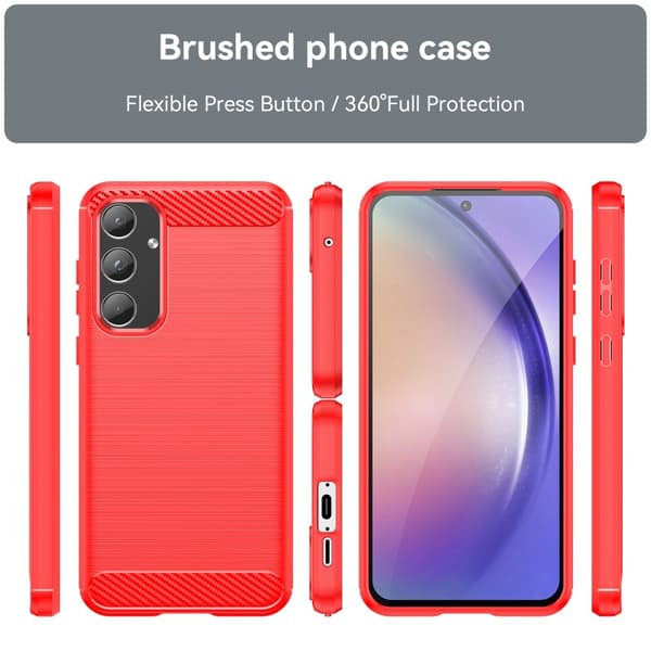 SKALO Samsung A55 5G Armor Carbon Iskunkestävä TPU suojakuori