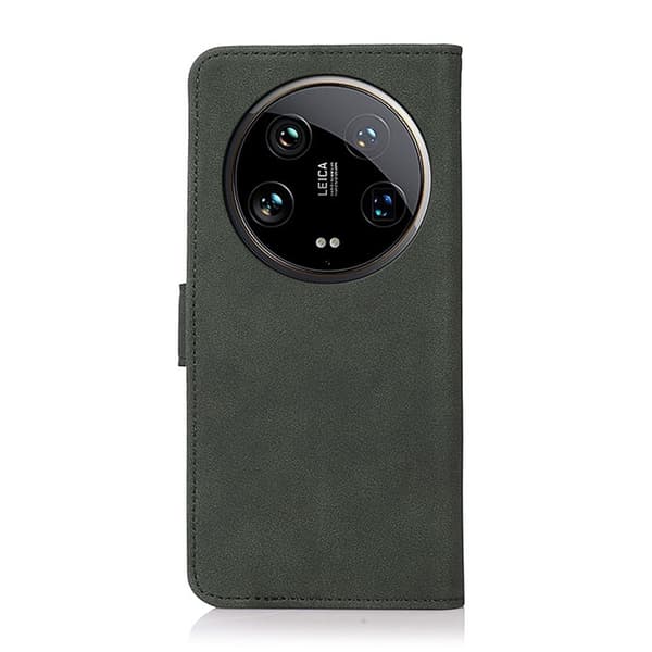 SKALO Xiaomi 14 Ultra 5G KHAZNEH Lompakkokotelo PU-nahasta - Vihreä