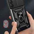 Miniatyrbild 4 av 6: SKALO Samsung A35 5G Armor Hybrid Metallring Kameraslider - Svart