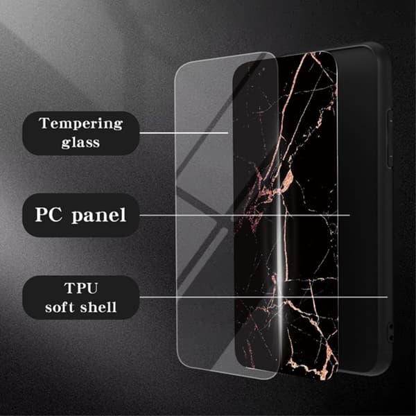 SKALO Samsung A35 5G Marmor Härdat Glas TPU-skal - Motiv 1