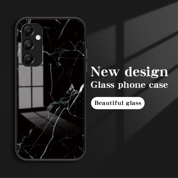 SKALO Samsung A35 5G Marmor Härdat Glas TPU-skal - Motiv 1