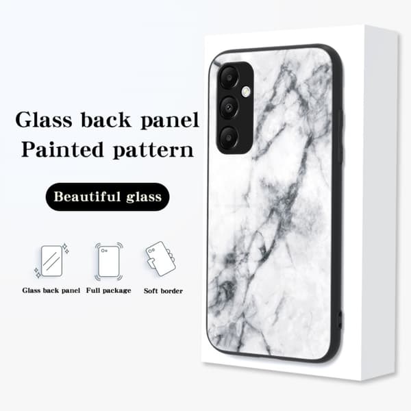 SKALO Samsung A35 5G Marmor Härdat Glas TPU-skal - Motiv 1