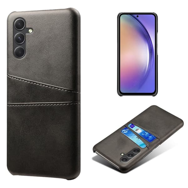 SKALO Samsung A35 5G PU-Läder Korthållare Skal - Svart