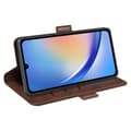 Pikkukuva 4 / 6: SKALO Samsung A35 5G Premium Wallet Lompakkokotelo - Ruskea