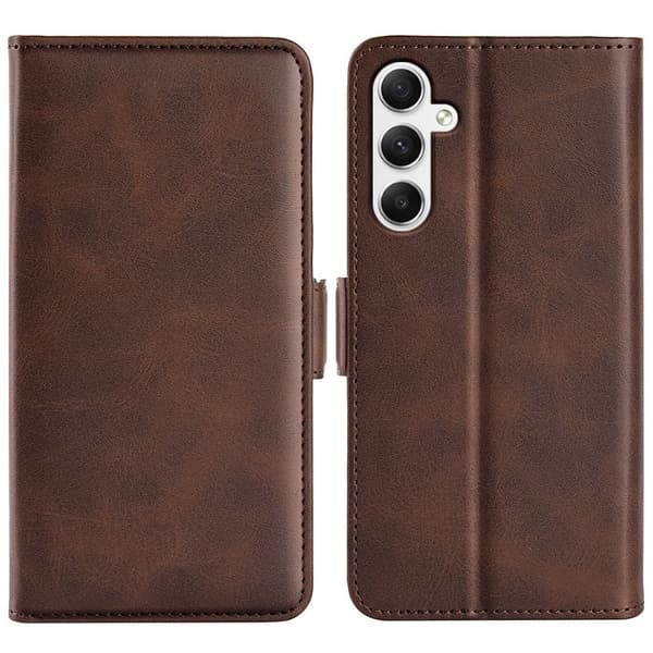 SKALO Samsung A35 5G Premium Wallet Lompakkokotelo - Ruskea