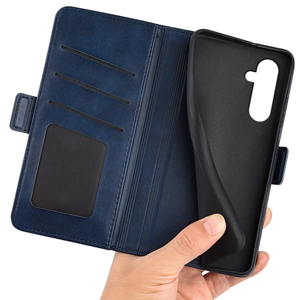 SKALO Samsung A35 5G Premium Wallet Flip Cover - Blå