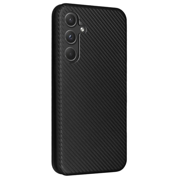 SKALO Samsung A35 5G Carbon Fiber Pungetui - Sort