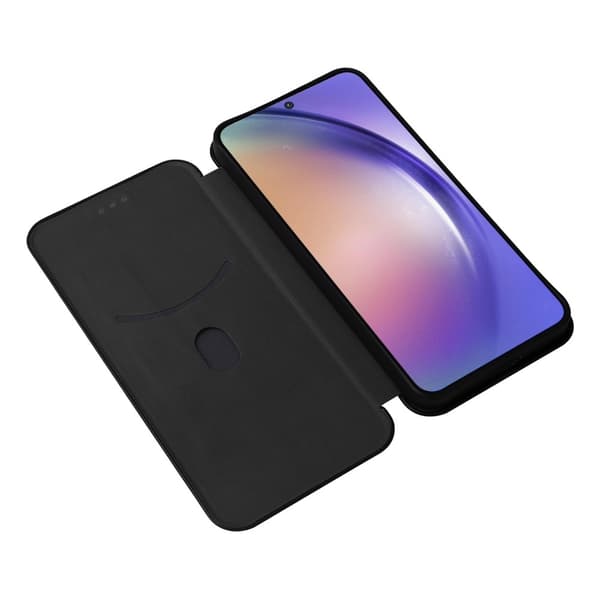 SKALO Samsung A35 5G Carbon Fiber Pungetui - Sort