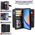 Pikkukuva 10 / 11: SKALO Samsung A35 5G 10-lokeroa Lompakkokotelo - Musta