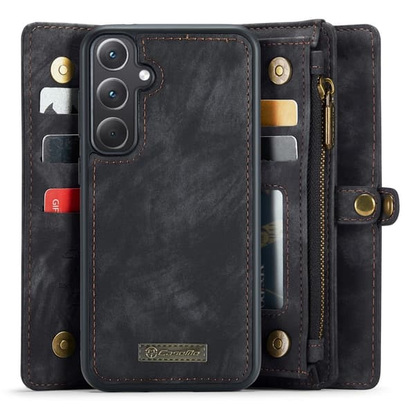 CaseMe Samsung A35 5G CaseMe Big Wallet 2in1 Magnet Lompakkokotelo - Musta