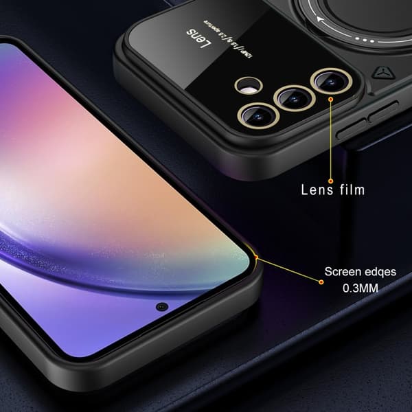 SKALO Samsung A55 5G Hybrid Magnetring Skal - Svart