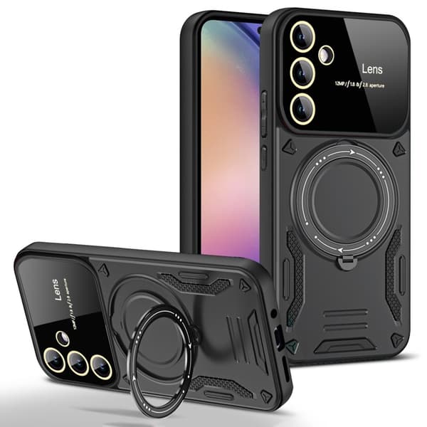 SKALO Samsung A55 5G Hybrid Magnetring Skal - Svart
