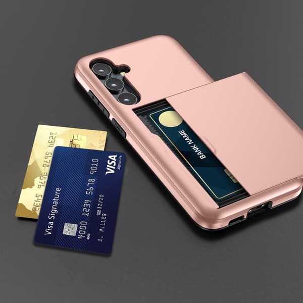SKALO Samsung A55 5G Armor Suojakuori korttikotelo - Vihreä
