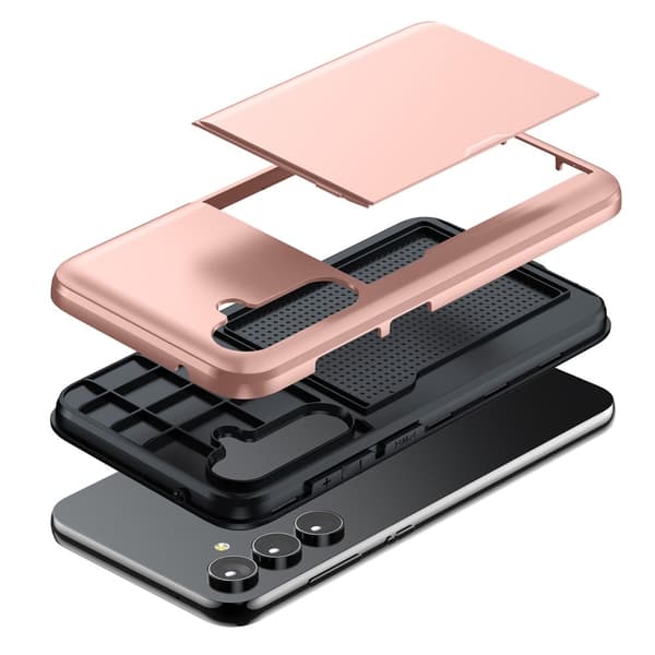 SKALO Samsung A55 5G Armor Suojakuori korttikotelo - Vihreä