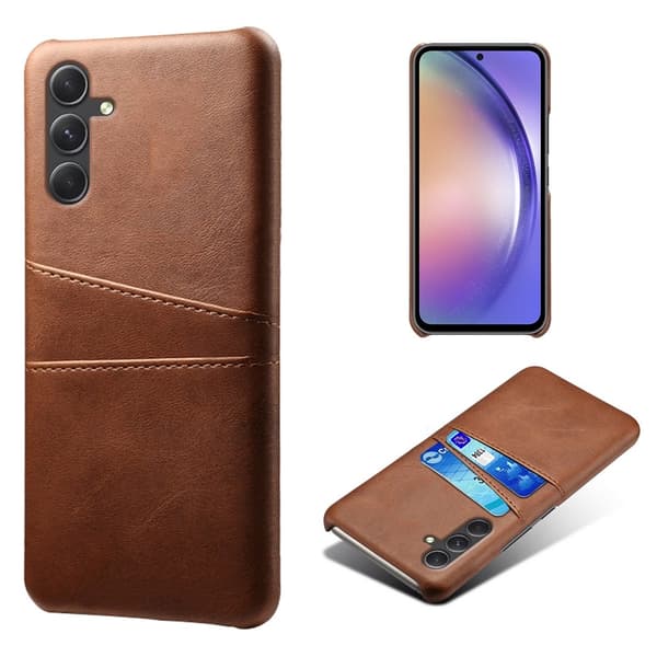 SKALO Samsung A55 5G PU-læder Cover med Pung - Brun