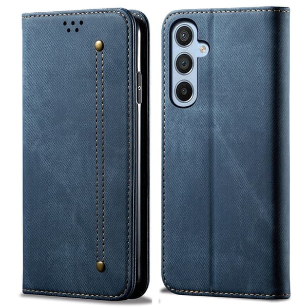 SKALO Samsung A55 5G Jeans Lompakkokotelo - Sininen