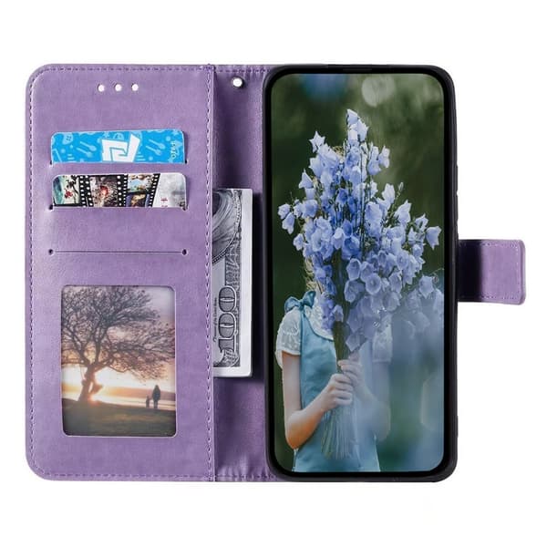 SKALO Samsung A55 5G Mandala Flip Cover - Lilla