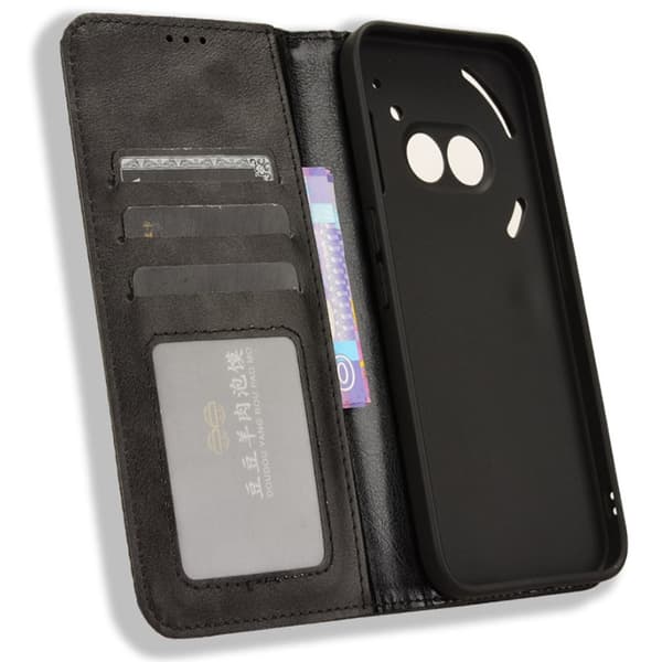 SKALO Nothing Phone (2a) Kohokuvioitu Premium lompakkokotelo - Musta