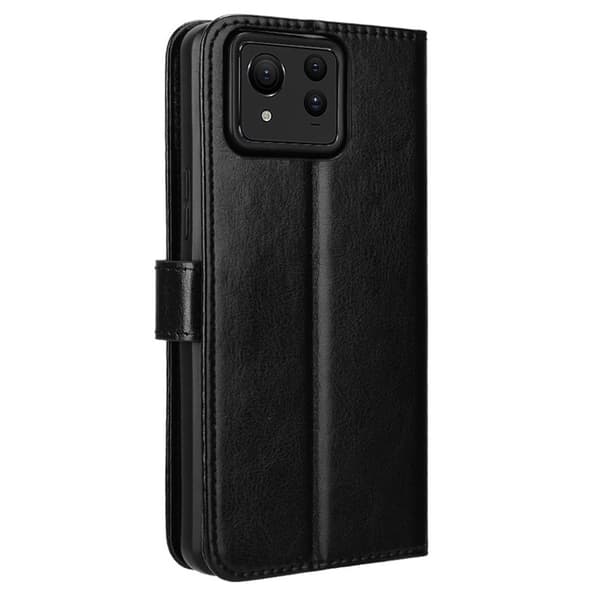 SKALO Asus Zenfone 11 Ultra 5G Crazy Horse Pungetui PU læder - Sort