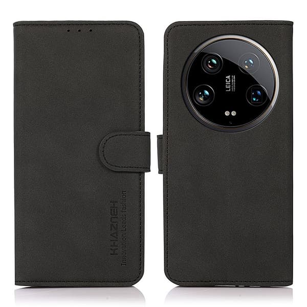 SKALO Xiaomi 14 Ultra 5G KHAZNEH Plånboksfodral i PU-Läder - Svart