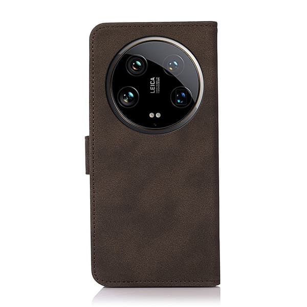 SKALO Xiaomi 14 Ultra 5G KHAZNEH Lompakkokotelo PU-nahasta - Ruskea